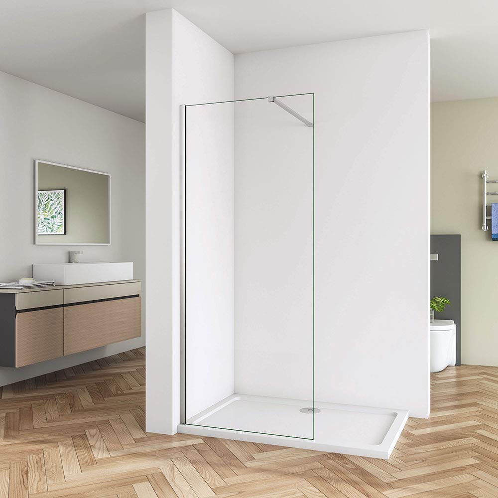 Walk In Screen Panel 700mm Wet Room Shower Enclosure Glass With Shower Tray 1200x700mm - View #7
