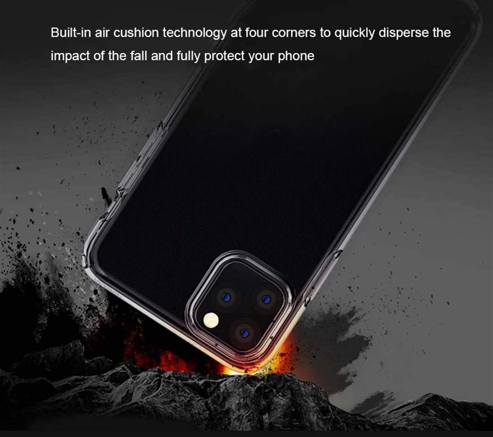 Funda trasera de silicona transparente, ultrafina, todo incluido, a prueba de golpes, para Apple iPhone 11