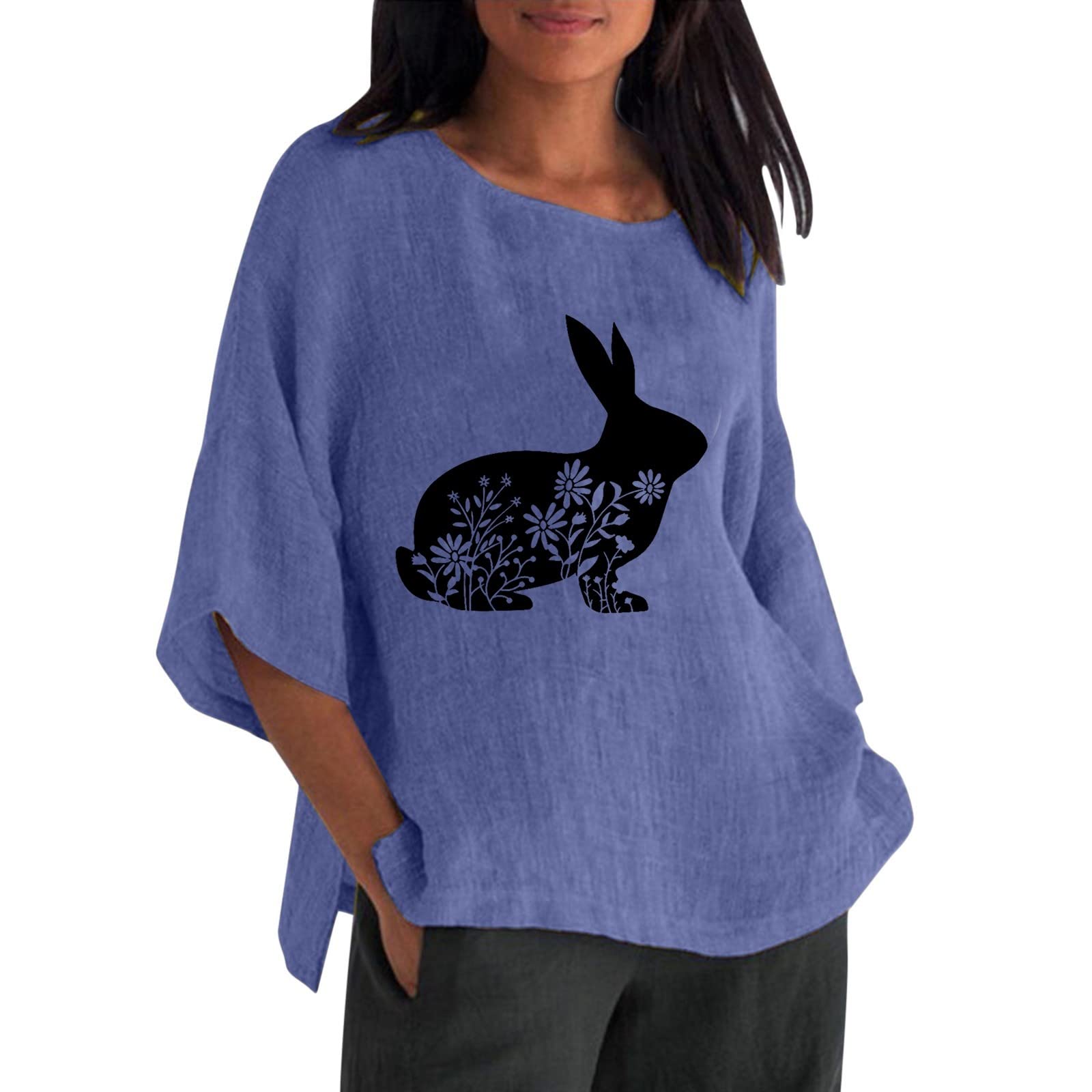 Pull Femme Violet Pailleté Avec Motif Lapin - Taille XL - Idéal Noël, Anniversaire