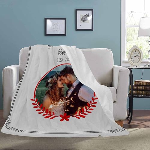 Miniatura 3 de D-Story Manta personalizada para aniversario y cumpleaños mantas de forro polar personalizadas hechas en Estados Unidos con fotos para parejas