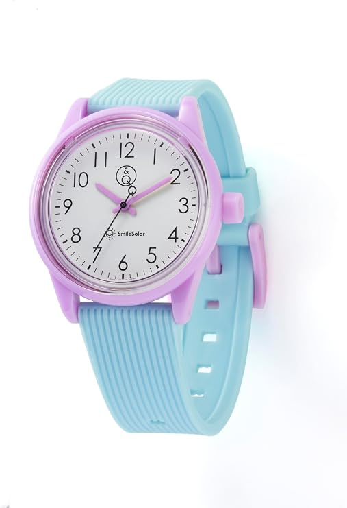 Q&Q SmileSolar Watch, Analog Solar, Waterproof, Urethane Belt, RP26/R02A, lilac purple