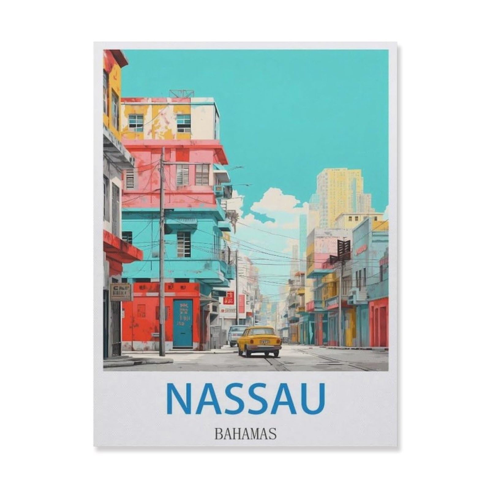 Nassau Bahamas，Tin Sign Vintage Wall Poster Retro Iron Painting Metal Plaque Sheet for Bar Cafe Garage Home Gift Birthday Wedding(30x40cm）12x16 inch-EF1