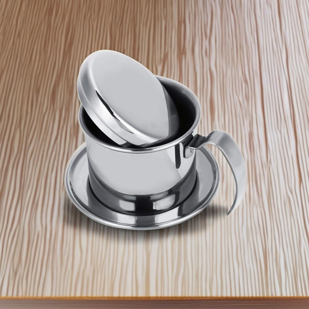 TOPINCN Coffee Maker Pot, Stainless Steel Vietnamese Coffee Drip Filter Maker Single Cup Coffee Drip Brewer Portable for Home Kitchen Office Outdoor Use Best Gift Choice for Baristas Coffee