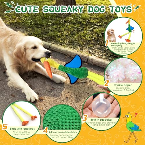 Image of Fuufome Large Squeaky Dog Toys - Plush Crinkle Dog Toy for Small, Medium, and Large Breeds - Fun for Indoor Puppies and Senior Pups Playing
