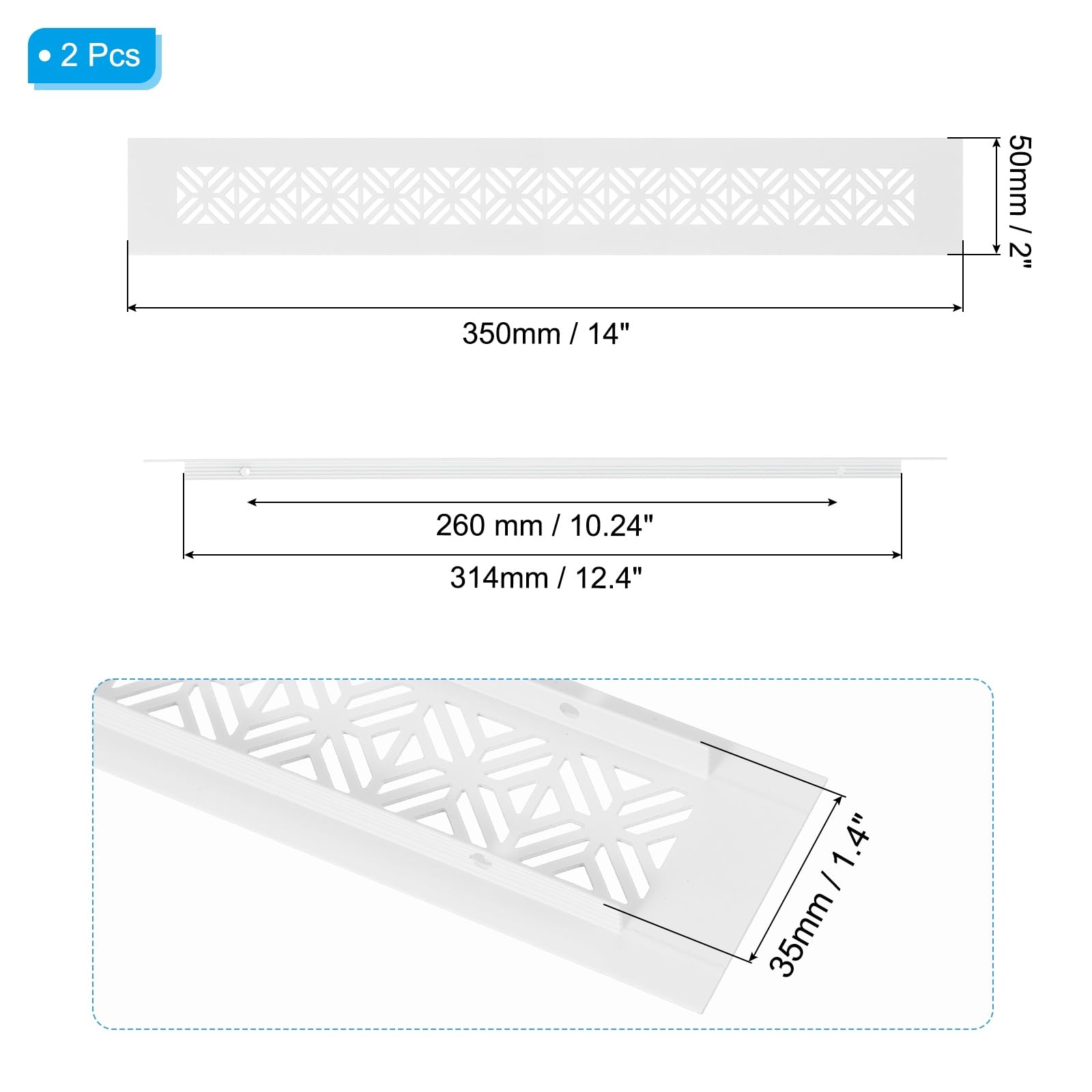 PATIKIL 14 x 2 Inch Door Air Vent Cover - Image 2