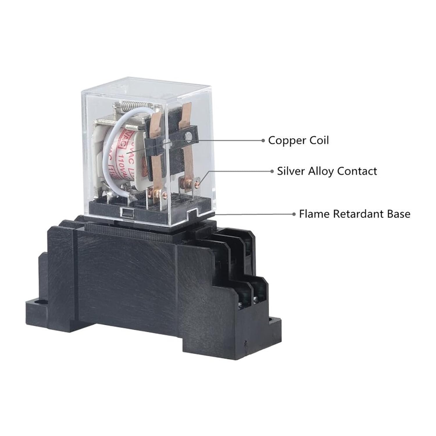 1Set Power Relay Coil General Purpose MY2 MY2NJ Relais DC 12v/24v AC 110v/220v Switch with Socket Base(24V VDC)