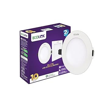 EcoLink Elite 10W Round?LED Ceiling Downlighter (Cool Day Light,Pack of 1)
