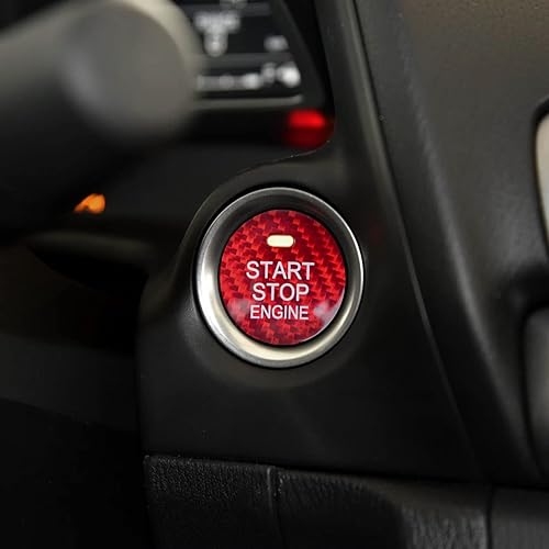 Miniatura 9 de QianBao Compatible con la cubierta del botón de arranque, de fibra de carbono, sin llave, para motor de automóvil, para Mazda 3, 6, CX-3, CX-4,