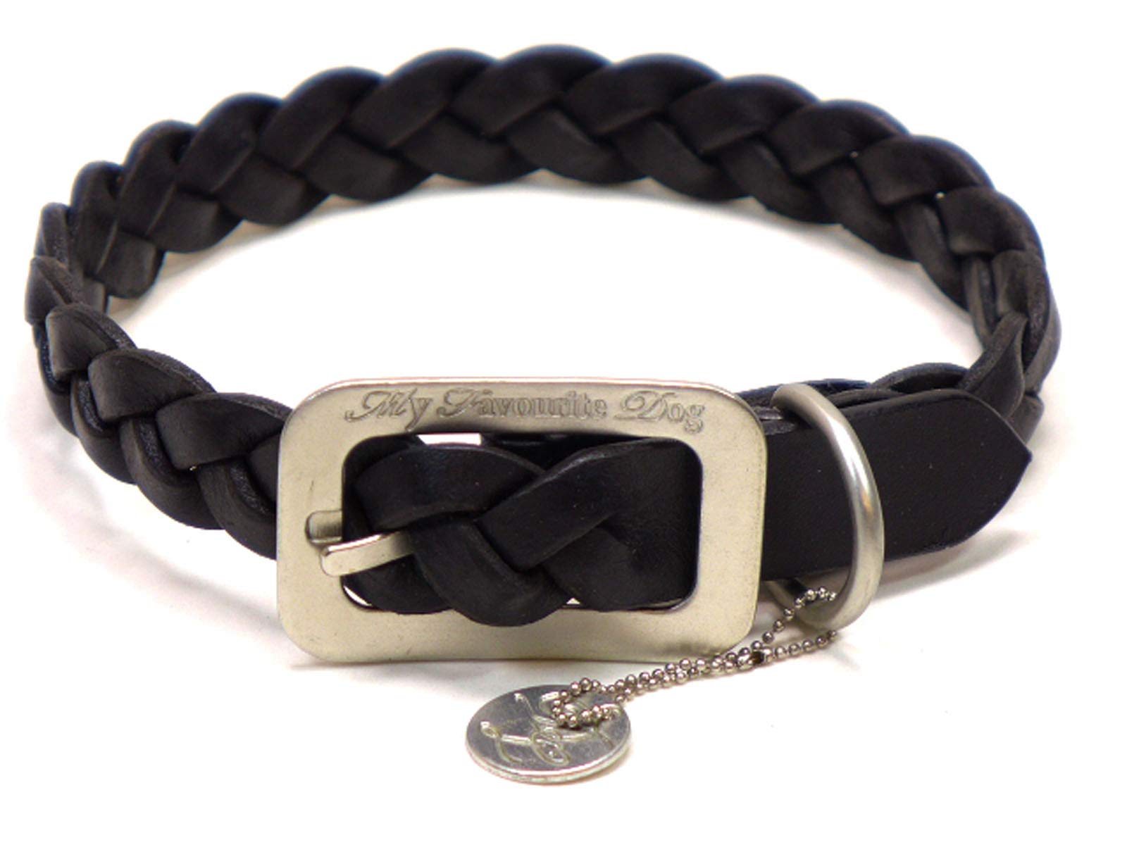 Collier en cuir pour chien noir Designed by Lotte pour des balades élégantes
