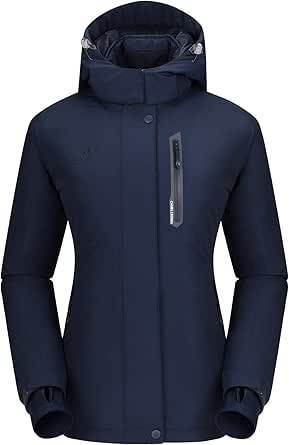 Womens Waterproof Coats With Hoods Winter Padded Jacket With Fur