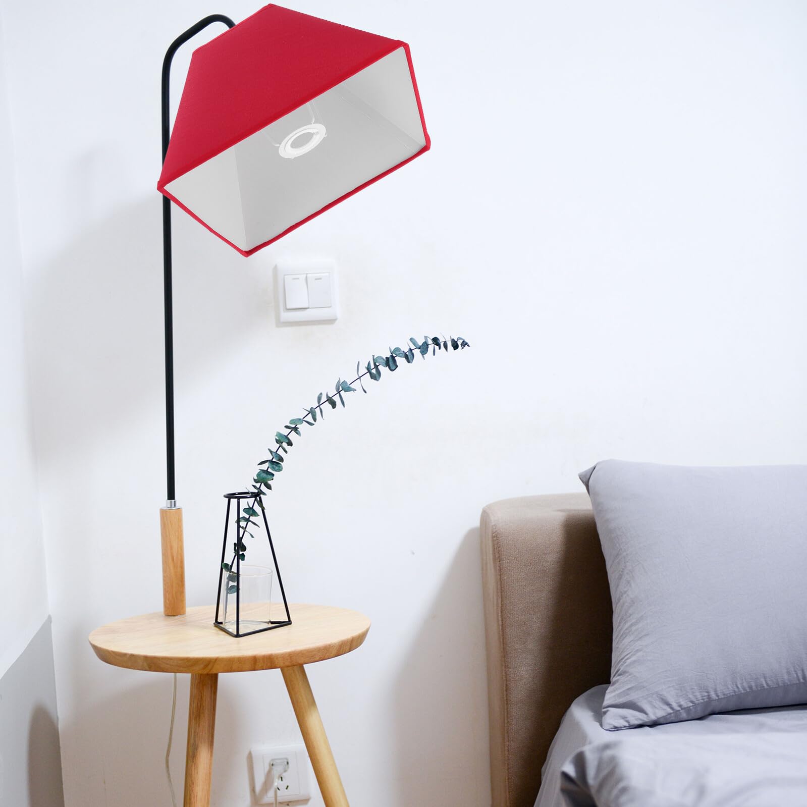Lampada Rossa, Copertura Delicata per Parete e Soffitto | Stile Semplice, per Camera da Letto e Stanza, Diffusione Decorativa della Luce, Non Facile da Sbiadire