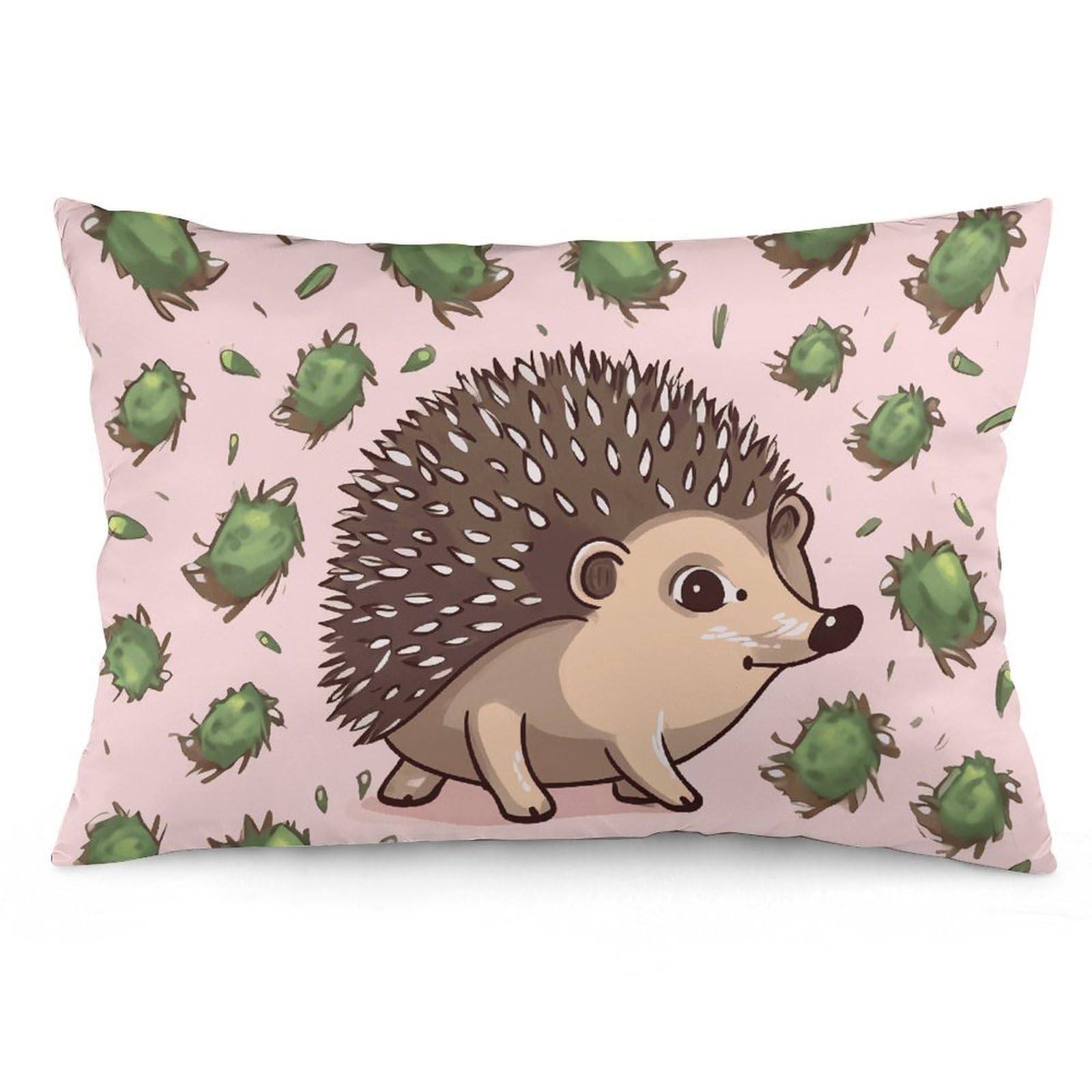2 Pack Pillow Cases for Hair and Skin, Soft Breathable Pillow Case Covers with Hidden Zipper, Cartoon Hedgehog Pillowcase 12 "x20 Pillow Covers for Sleeping Gift