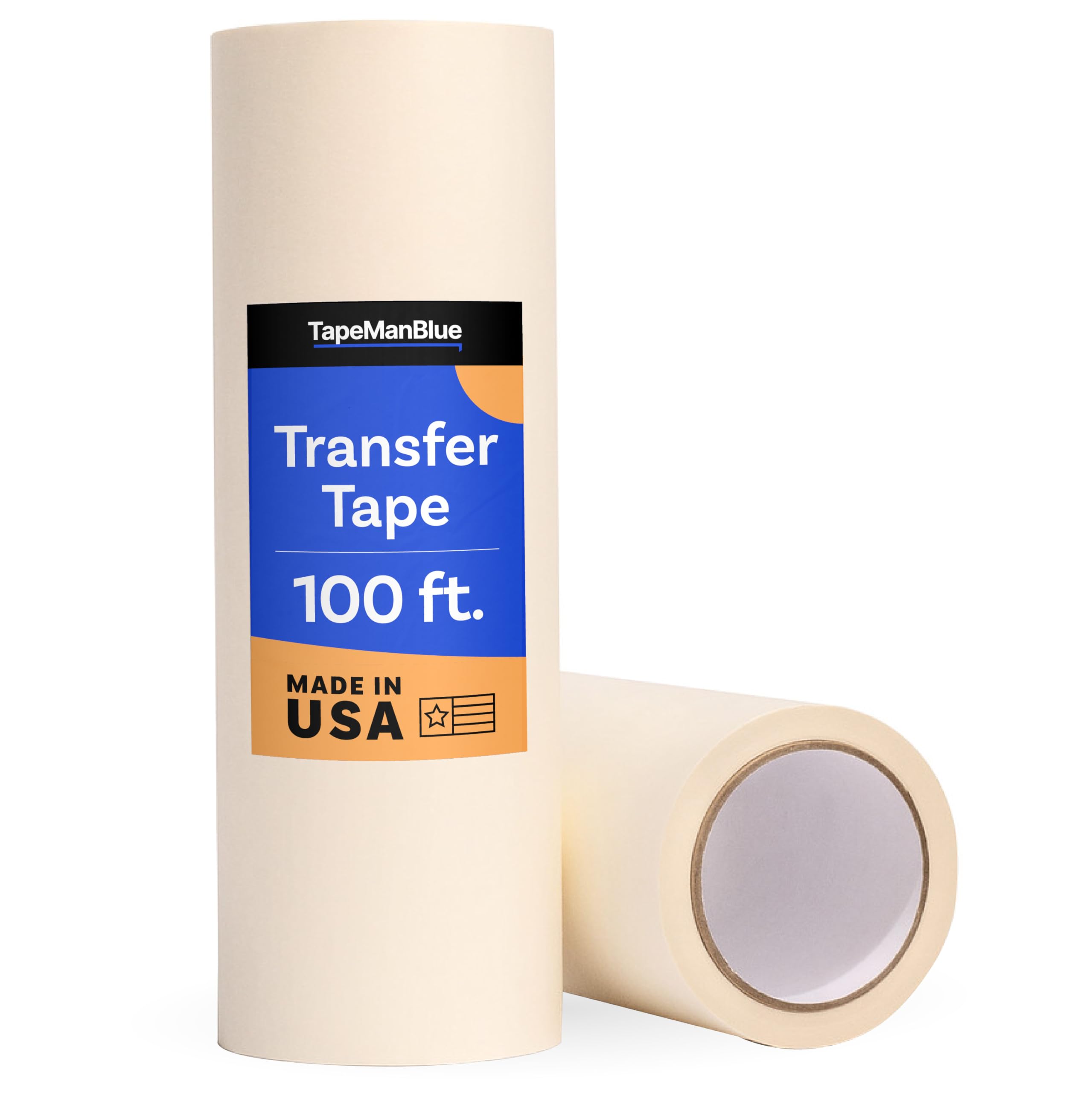 TapeManBlue Nastro trasferibile per vinile, 12 pollici x 100 piedi, carta con adesivo Layflat. Application tape di fabbricazione americana per taglierine e cartellonistica