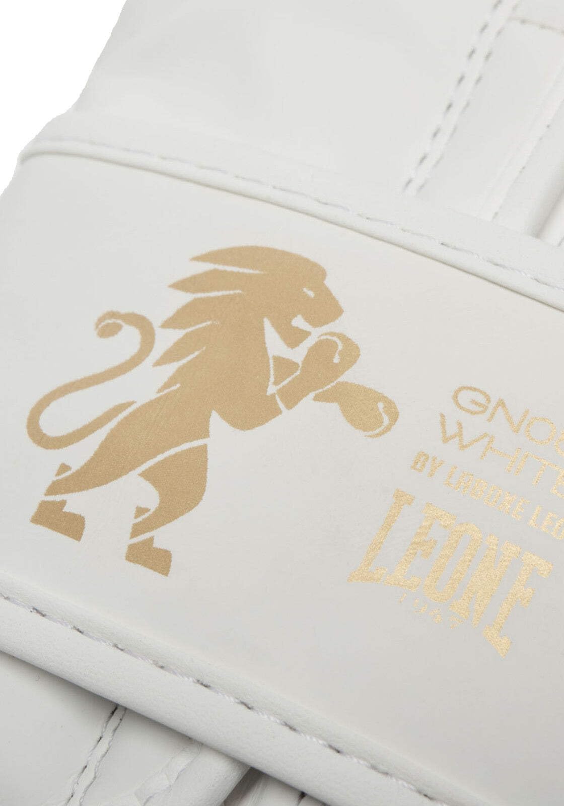 Leone Boxhandschuhe GN059 04 Schwarz & Weiß (14), Weiß/Gold
