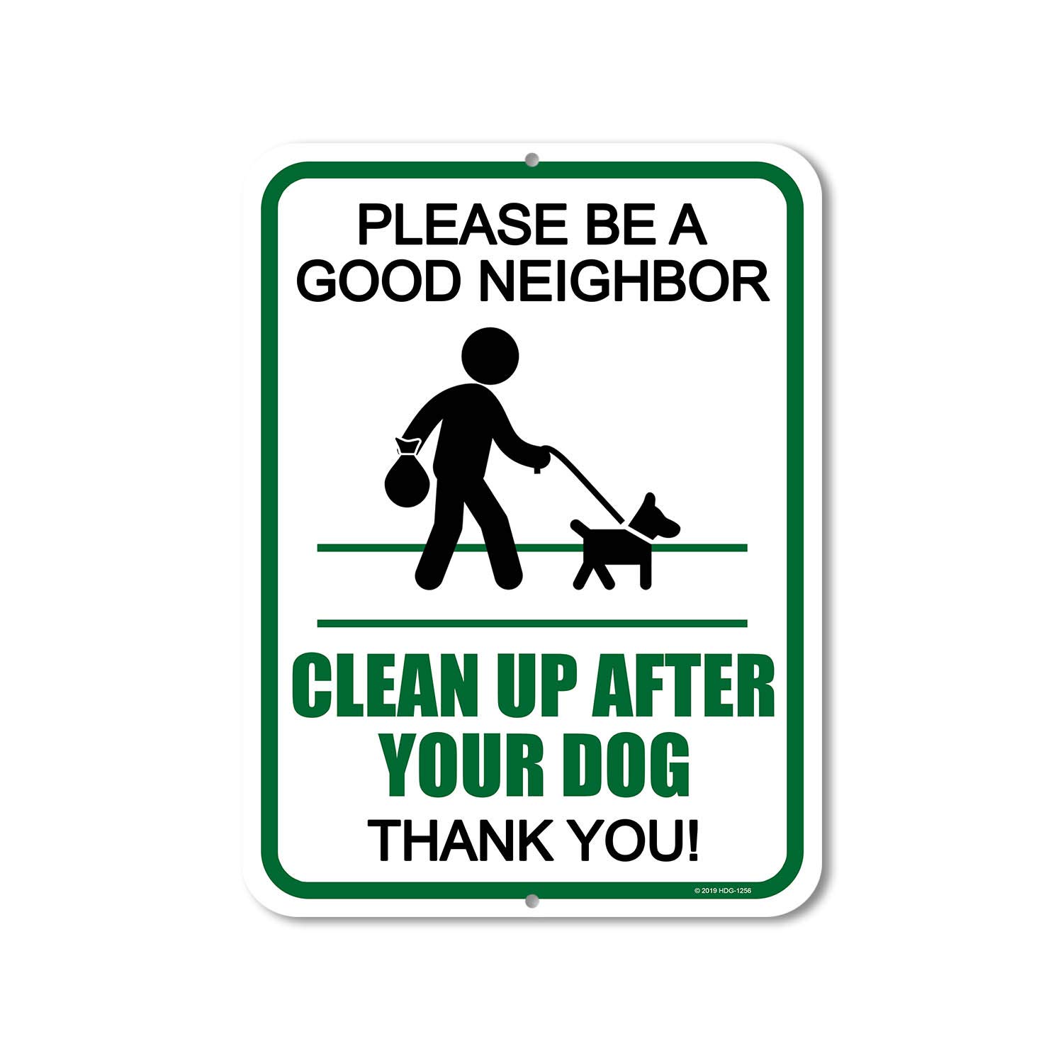 Honey Dew GiftsDog Sign, Please be a Good Neighbor Clean Up After Your Dog Thank You 9 inch by 12 inch Curb Your Dog Tin Sign, Made in USA, HDG-1256