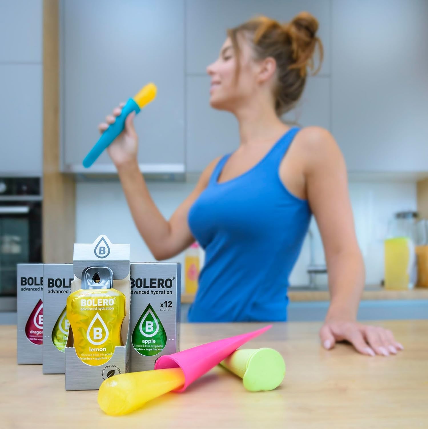 Bolero GREEN FUSION MIX 24x9g | Saftpulver ohne Zucker, gesüßt mit Stevia + Vitamin C | geeignet für Kinder, Sportler und Diabetiker