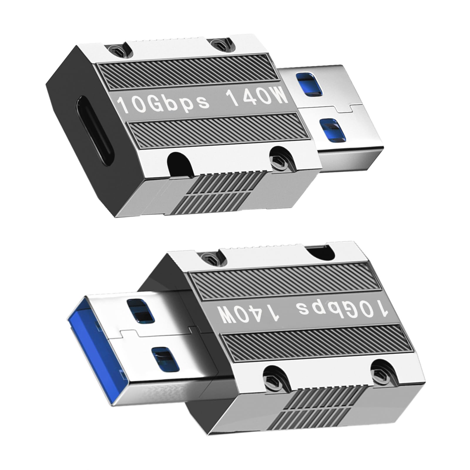 Adaptador USB: adaptador USB C a USB 3.0 de alta velocidad, 2 unidades, transmisión de 10 Gbps, carga rápida