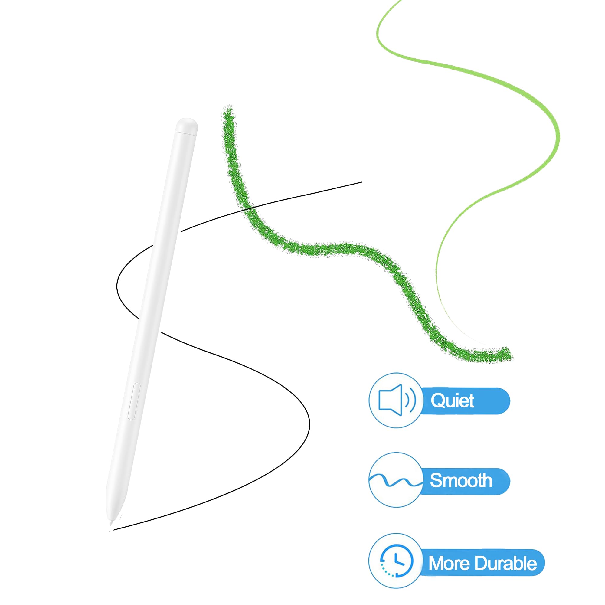 5 Stück Originale Flet Weich Ersatzspitzen für Samsung S Pen Galaxy Tab S10 Lite/S6 Lite/S7 FE/S10 FE/S10 FE+ Plus/S10+ Plus/S10 Ultra/S9/S9 FE/S9+/S9 FE+/S9 Plus/S9 FE Plus/S9 Ultra, Weiß