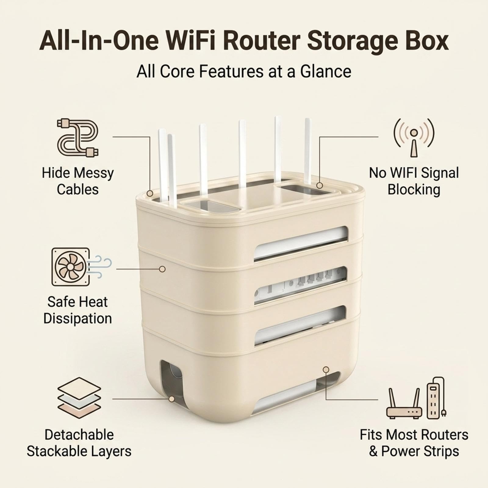 Schowek na Router Stacjonarny,Schowek na Router Wi-Fi,Szafka Multimedialna