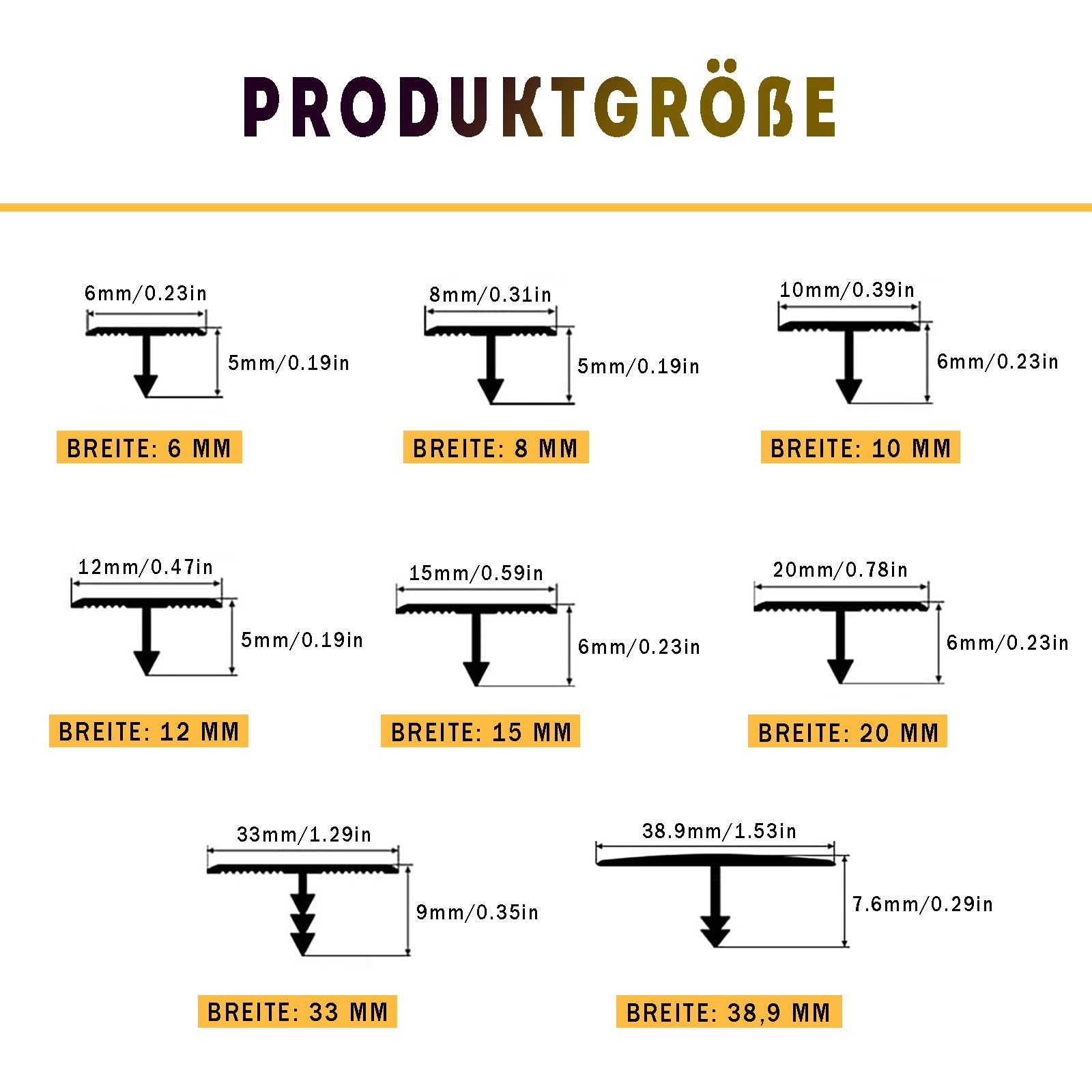 Aluminium-Eckleiste Für Türteiler 90 cm* 3 Stück T-Formleiste Für Laminatböden Bodenübergangsleiste Und Schwellenleiste Für Nahtlose Raumkanten(Black,Width: 40 mm)