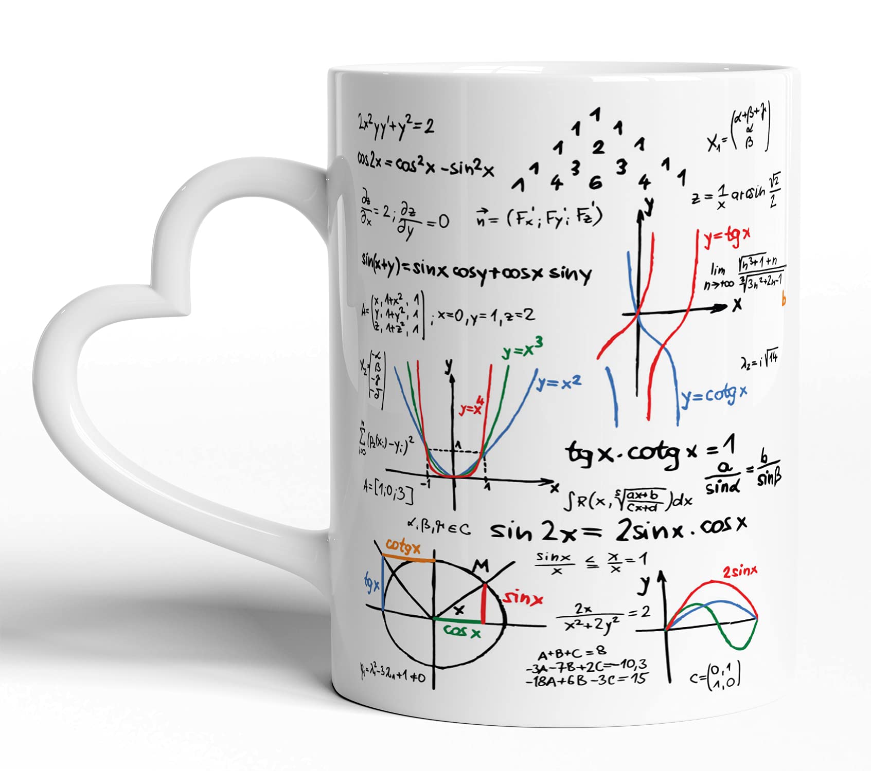 MAYA CREATION Math Calculations Printed Gift for Birthday Wife, Couple, Friends, Lover, Sister, Daughter, Beautiful Mug 11 Oz (White Heart)
