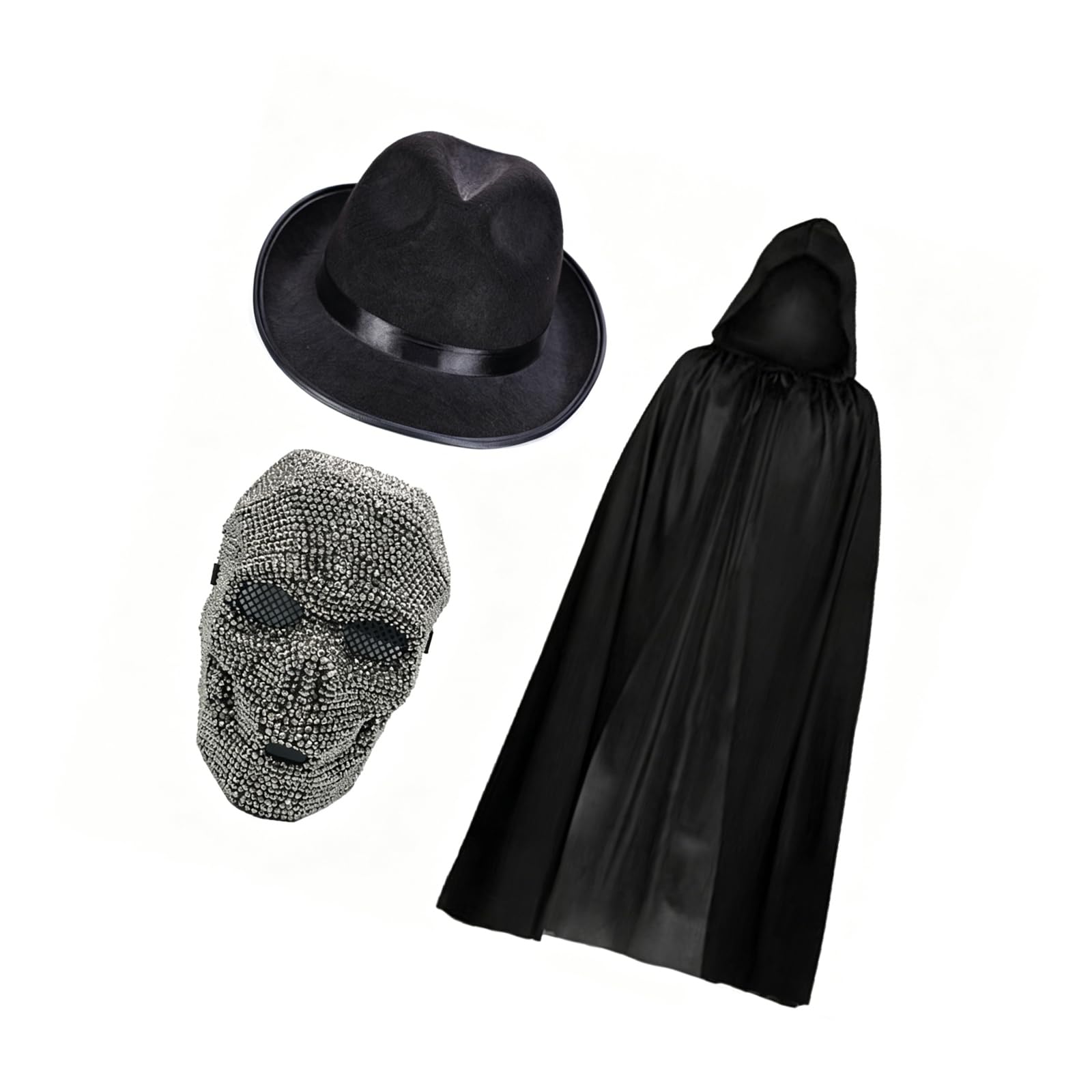 Elnwnnkc Glittering Horror Face Cover for Halloween Outfit Accessories Costume