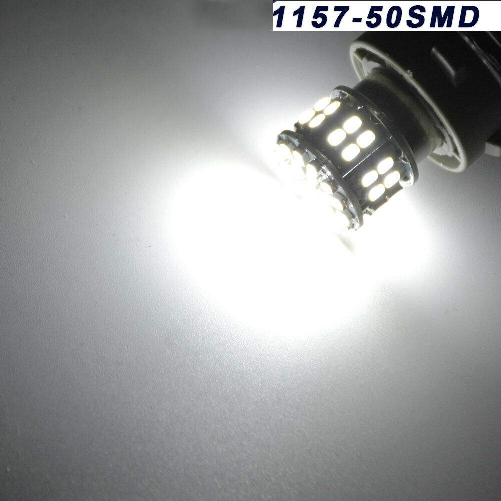 Ampoules LED 1157 BAY15D 6000K Blanc - Lot De 2, 50 SMD, 12V, Pour Feu Stop/position - Plus Lumineuses - 11