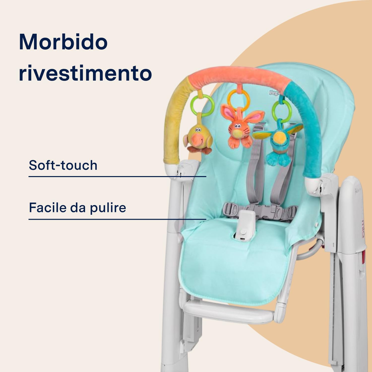 PEG Kit Tatamia - Rivestimento per Seduta + Centro Gioco - Compatibile con i Seggioloni Tatamia di Peg - Azzurro
