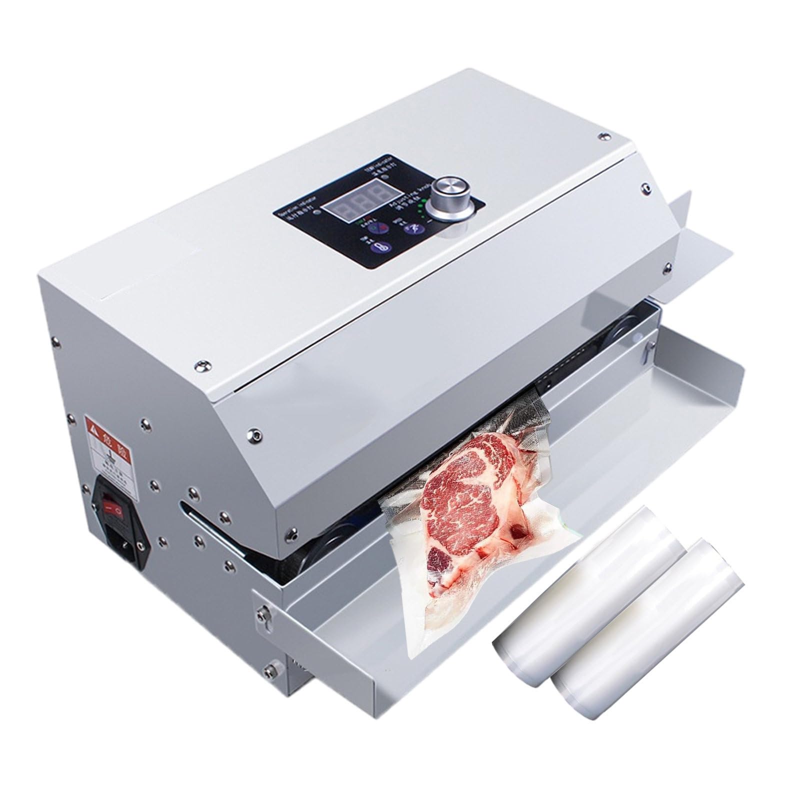 IUokLU Vacuum Sealers 6M/Min | Automatic Continuous Band Vacuum Sealer With Adjustable Temperature And Speed | Plastic Bag Packaging Machine For Plastic Bag Foil Bag