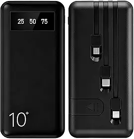 Power Bank 10000mAh Portátil com Carregamento Rápido – Energia Segura e Leve para o Dia a Dia, Design Slim e Compatível com iPhone, Samsung, Xiaomi (Preto)
