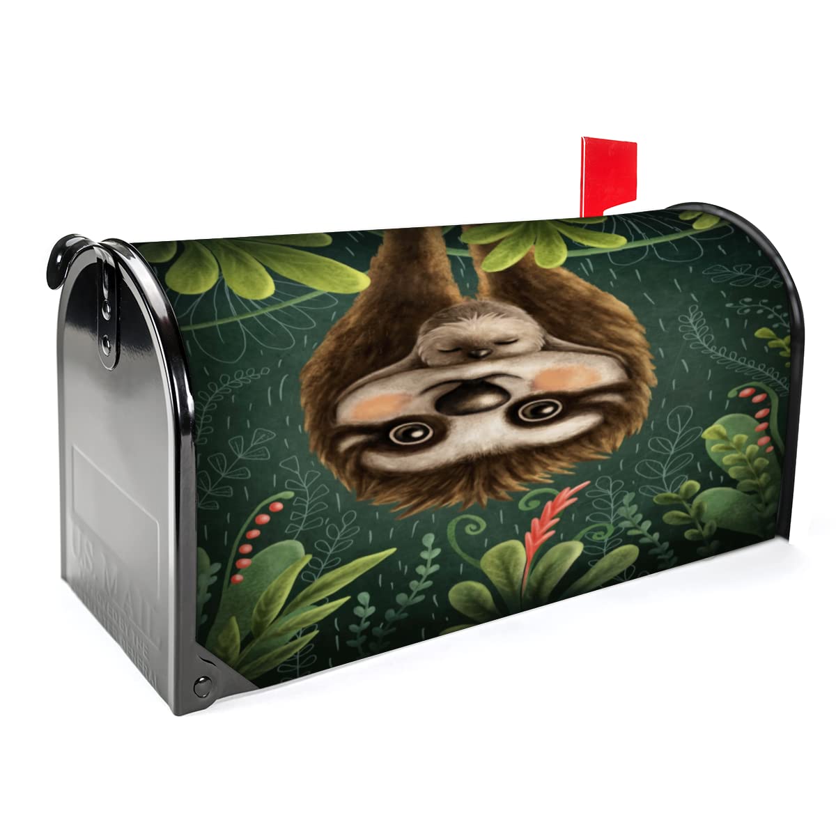 Cute Sloth Mailbox Cover – Magnetic Wrap For Standard US Mailbox, 18.4x21.5 In, Fade-Resistant Polyester - View #7