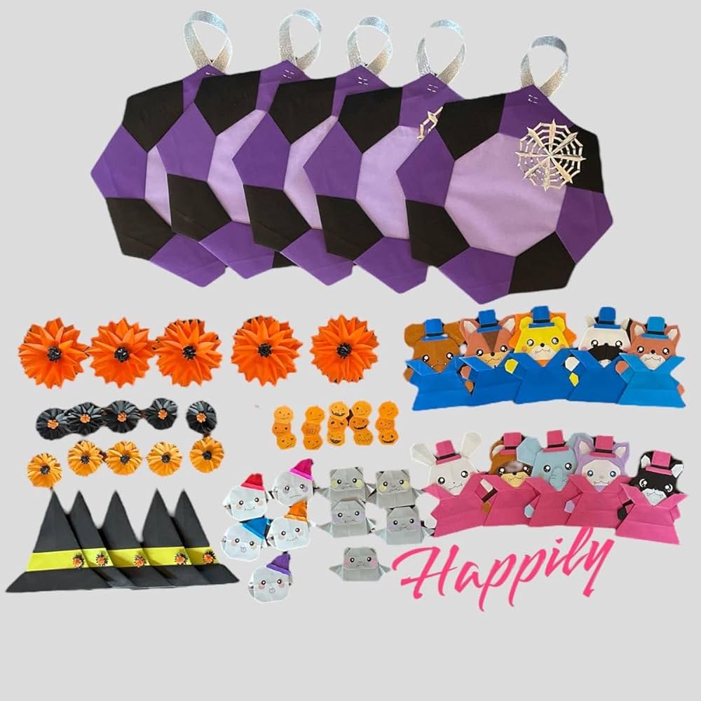 ♡　折り紙リース　ハロウィン　製作キット　（30キット） Amazon.co.jp: ハロウィン製作キット 折り紙ハンドメイド 折り紙