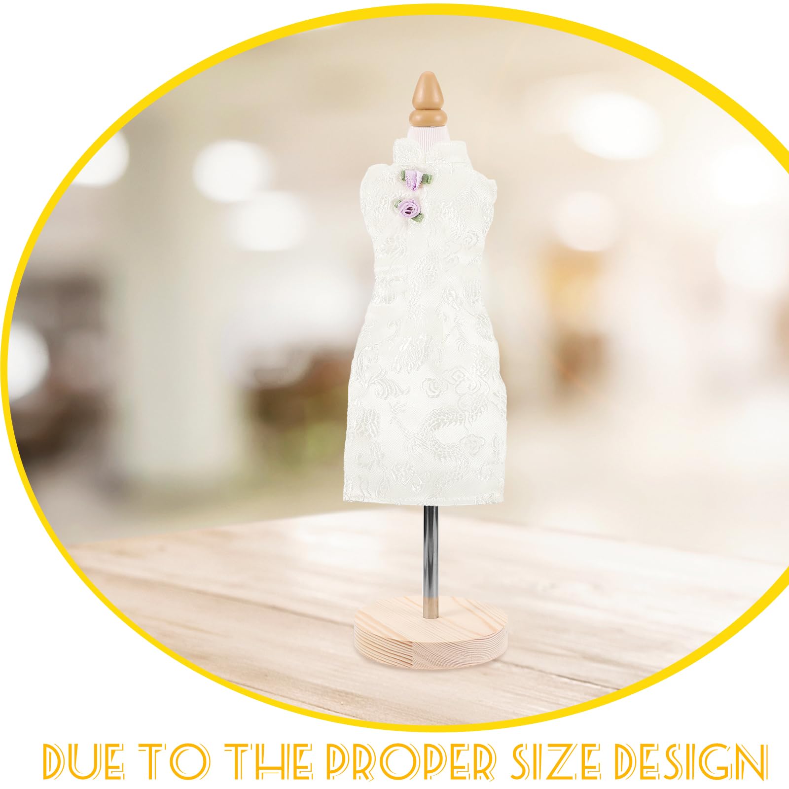 SEWACC Maniquí De Diseño De Ropa Miniatura 1/4 para Muñecas Soporte De Costura para Exhibir Vestidos Busto Femenino De PU Y Algodón Accesorio Creativo para Manualidades