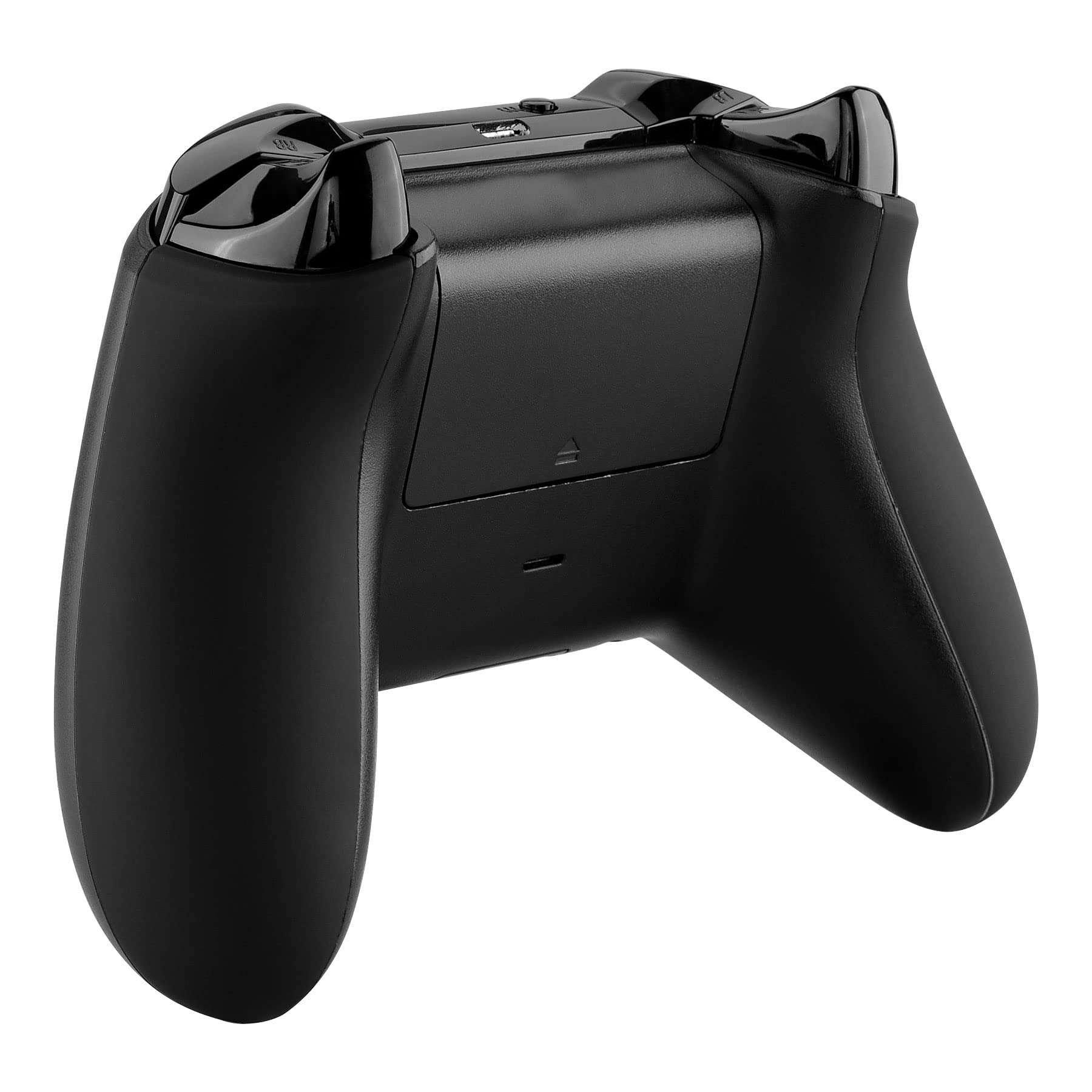 eXtremeRate Black Soft Touch Grip Back Panels, Comfortable Non
