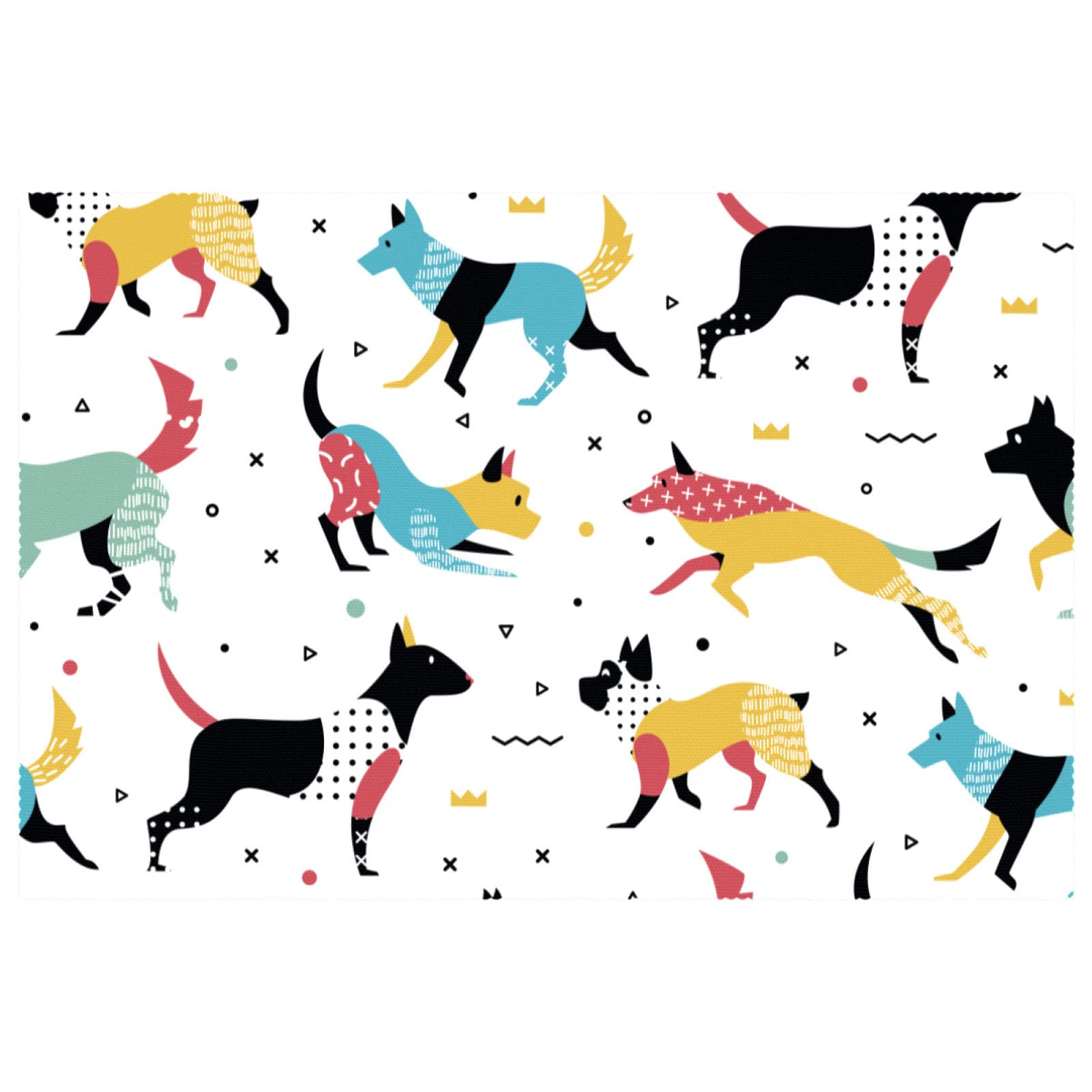 Set de table chien dessin animé lot de 6 lavables pour repas enfant et table de cuisine 30x45 cm