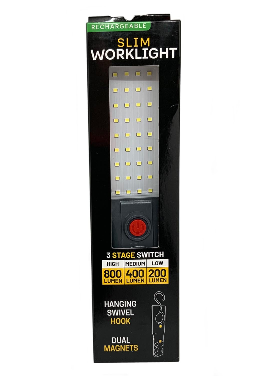 Generic Slim Light Rechargeable LED Work Light, Gray