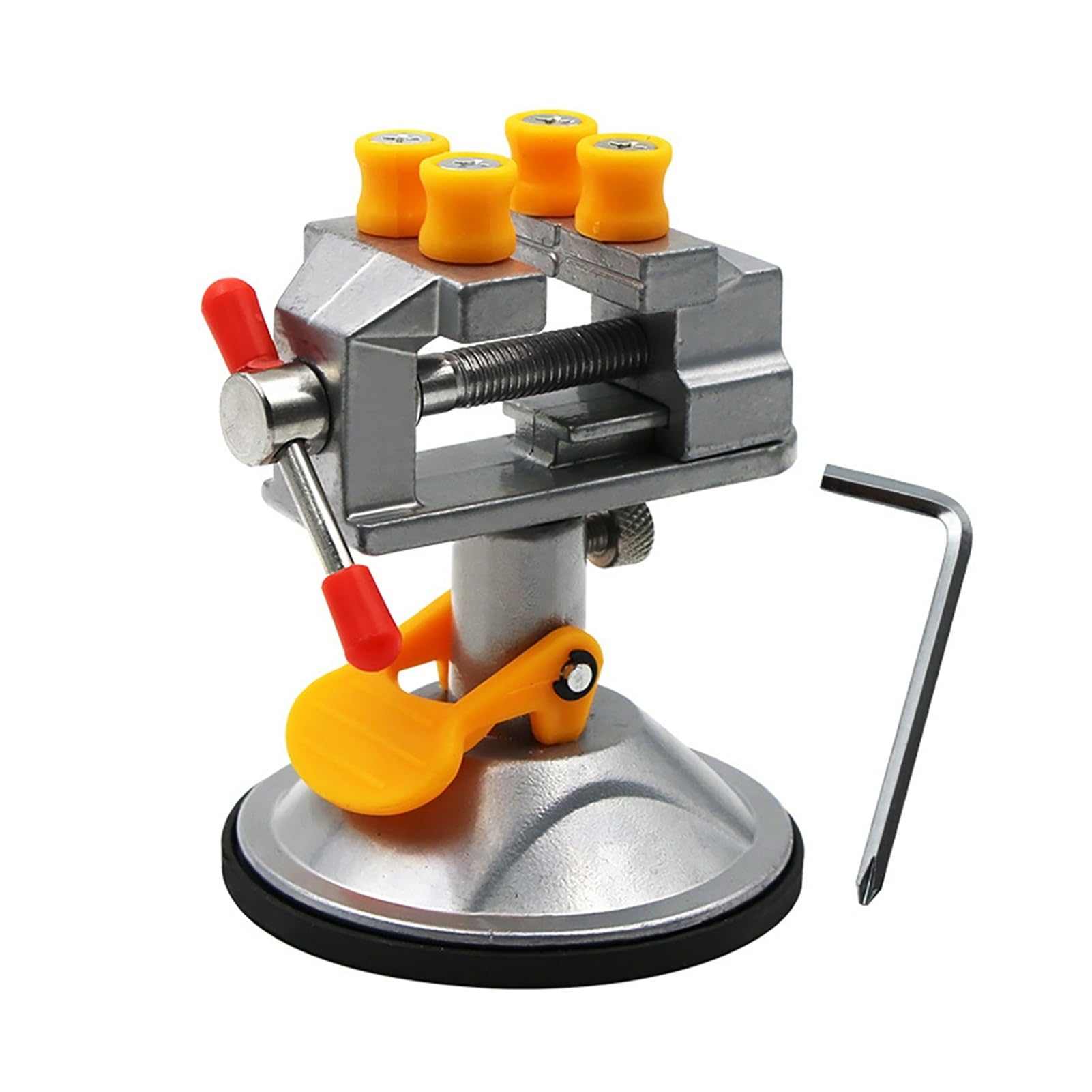 Black, SIve Rotating Vise Rotating Vise for Hobbyists Hobby Vise for Hobbyist and Craftsmen Rotatable Design Wear Resistance(Silver)