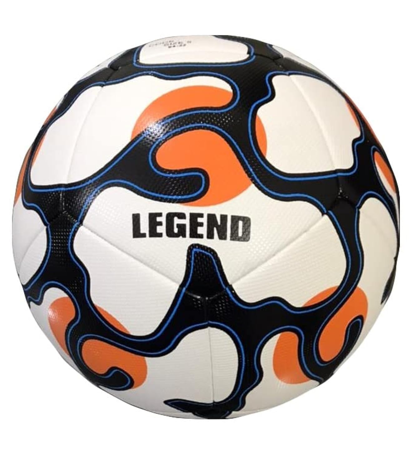 Legend soccer ball hybrid football size 5, indoor and outdoor football for kids, adults, matches, tournaments (White, Black, Orange))