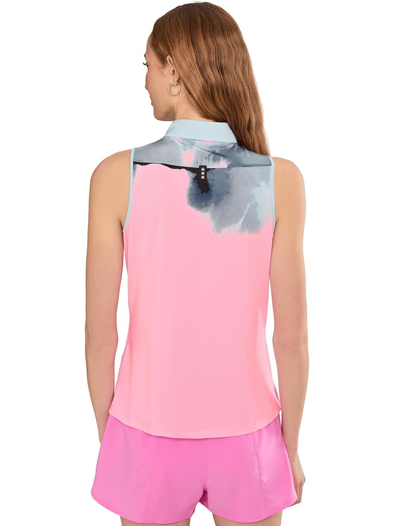 Pink Jamie Sadock Flare Print Sleeveless Polo