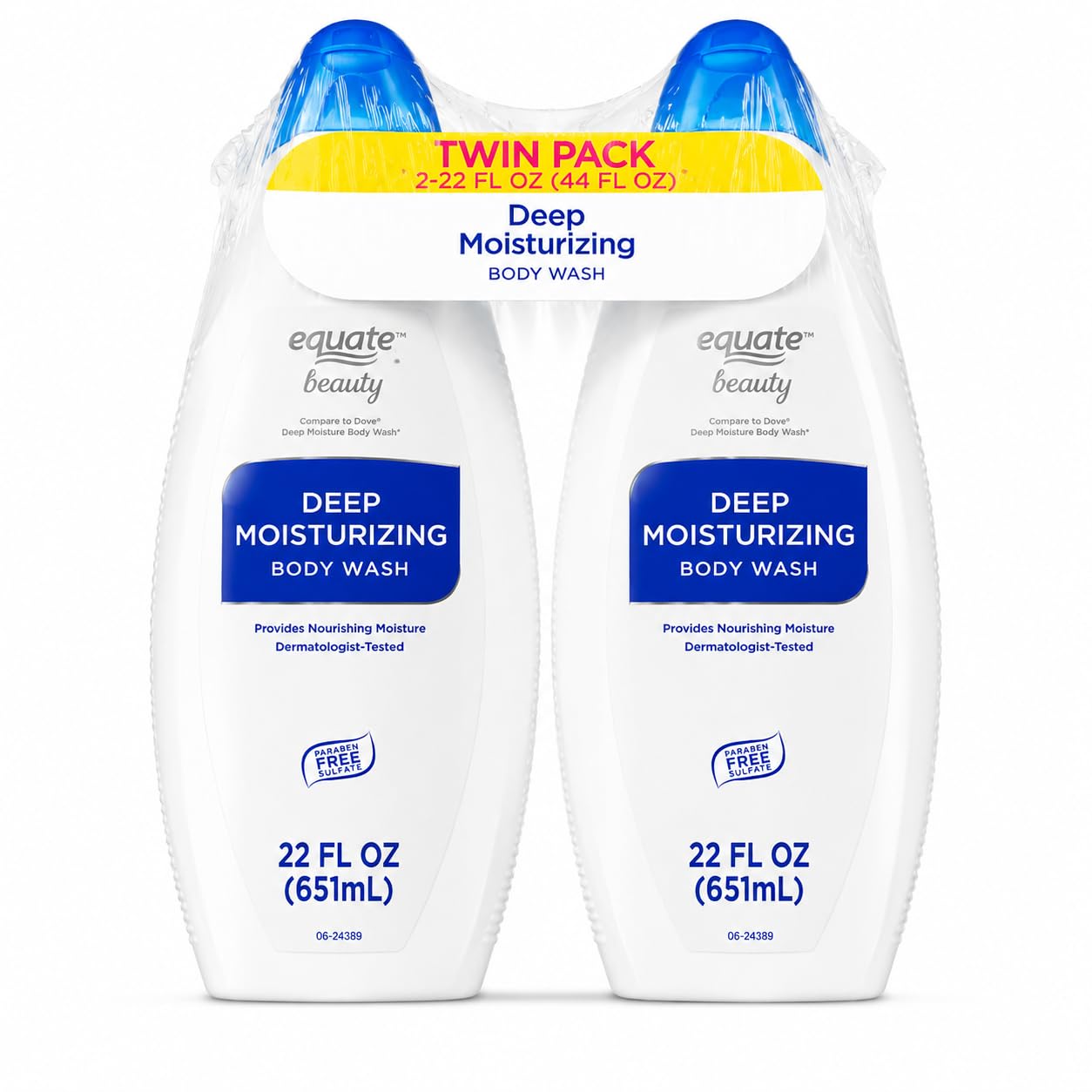 Equate Beauty Deep Moisturizing Body Wash Twin Pack, 22 fl oz Each