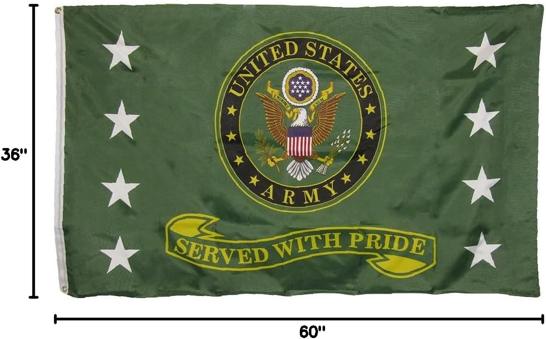 3x5 United States Army Served With Pride 2ply Double Sided Polyester Flag 3'x5' Fade Resistant Double Stitched Premium Penant House Banner Grommets