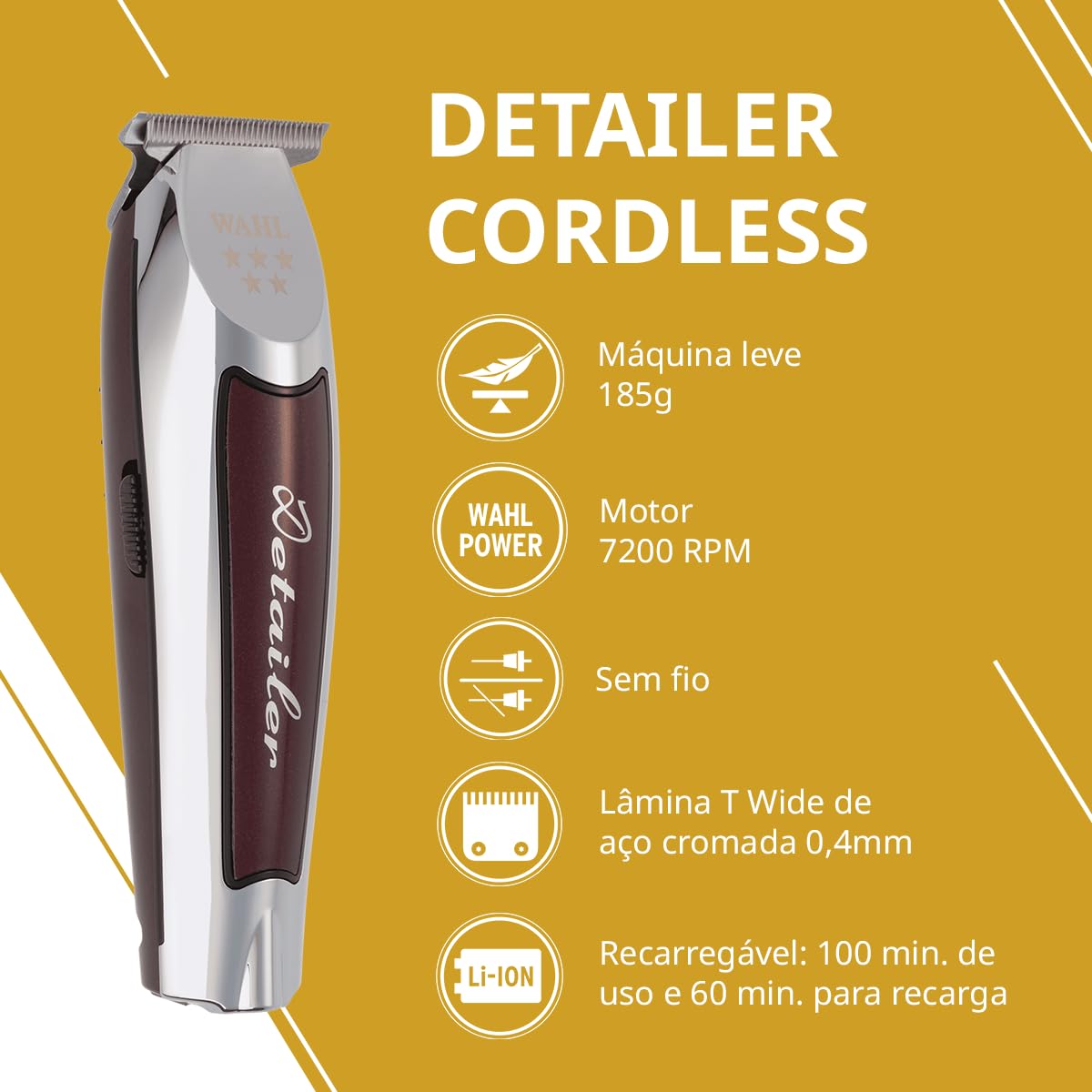 WAHL Máquina De Corte Sem Fio Detailer Lithium Cordless | Amazon
