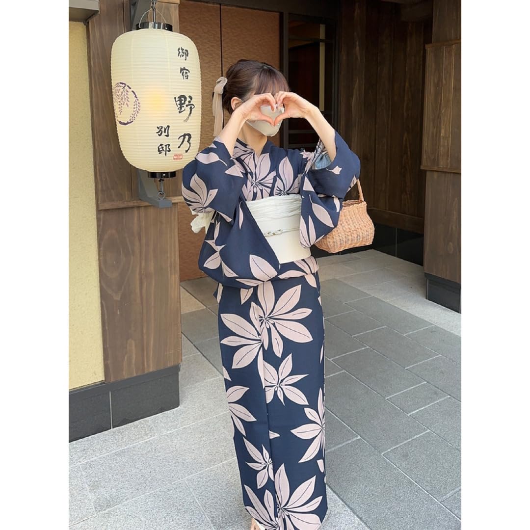 新品◇花柄浴衣セット/ブランド浴衣/洗える浴衣/モダン/大人浴衣/ネイビー 新品◇花柄浴衣セット/ブランド浴衣/洗える浴衣/モダン/大人浴衣