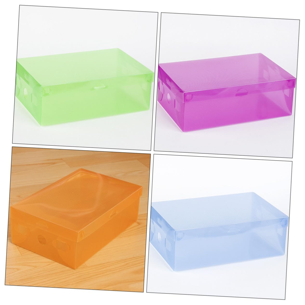 Toyvian 7 pezzi Scatole Portascarpe Trasparenti Impilabili da Contenitori in Plastica PP Resistenti e Pieghevoli Organizer Scarpe Colorati per Uomo Donna