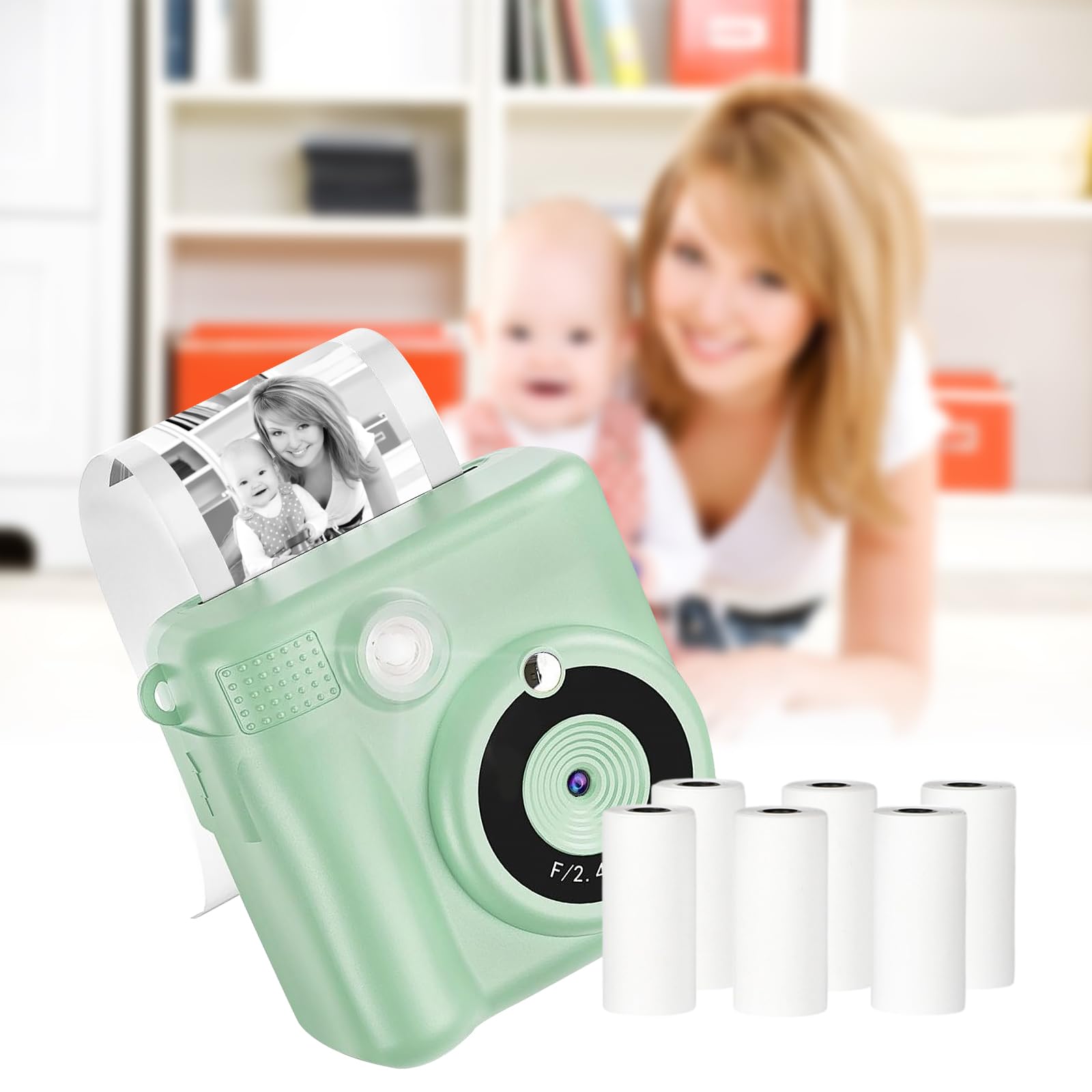 Papier Thermique Rouleau 5,7 cm pour Appareil Photo Enfant, Rouleaux Imprimante Thermique