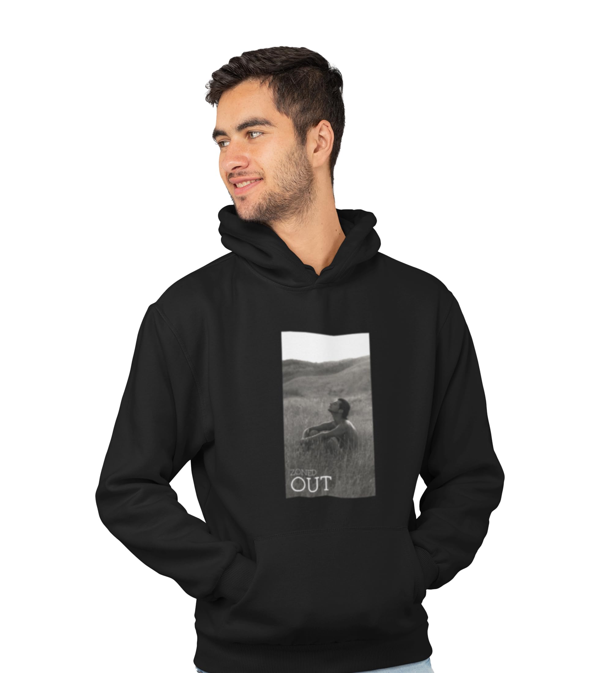 NarayaniCollectionsUnvigilant,City Pulse Chronicles: Black Men's Trendy Front Print Hoodies - Streetwear Defined