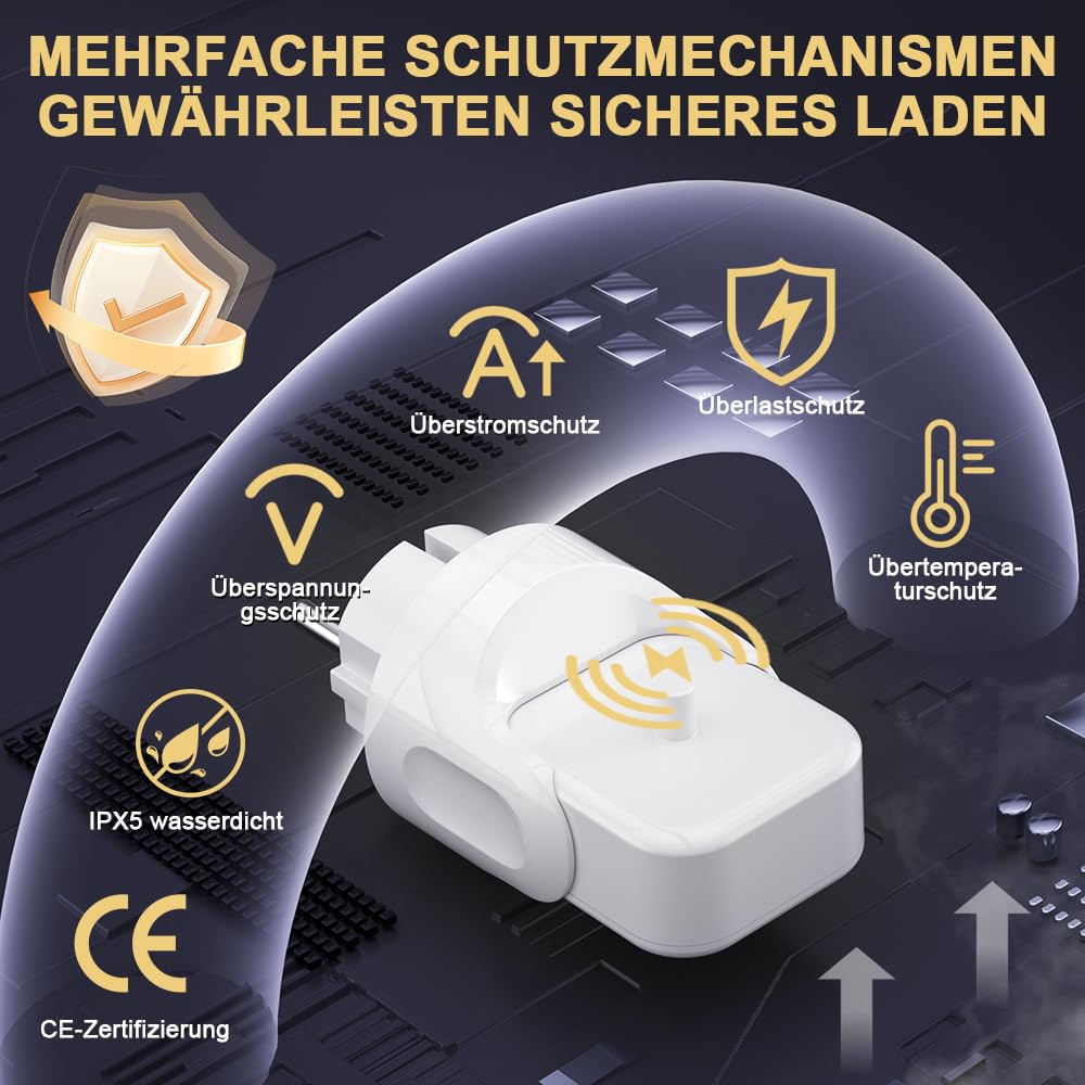 Stazione di ricarica 2 in 1, compatibile con spazzolino elettrico Philips Sonicare, caricatore da parete senza fili per 3100 4100 4500 5300 5500 6100 7100 USB C Charger Station