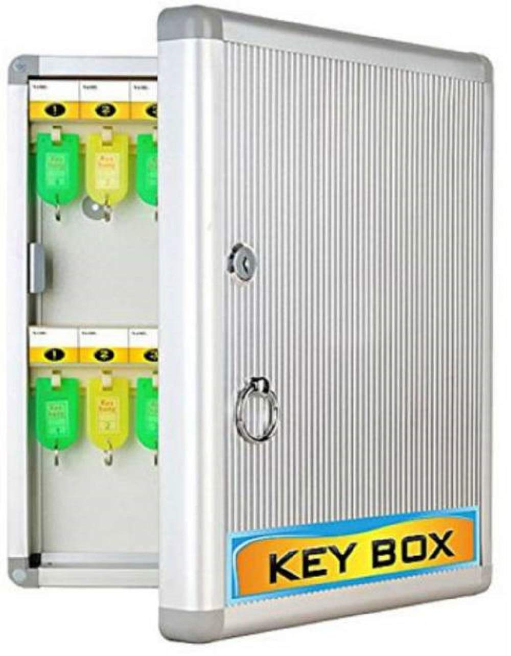K.B. SALES Wall Mounted 24 Key Box - Sturdy Metal Construction, Secure Locking Mechanism, Ideal for Home or Office- (Silver)-image-33