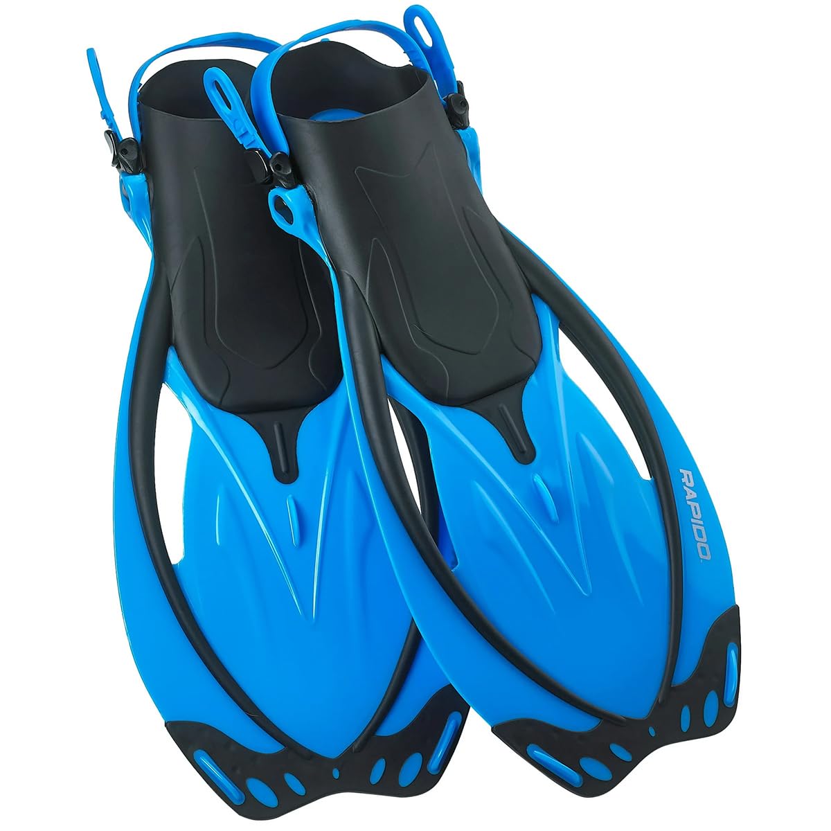 Rapido Marine Open Heel Adjustable Fins - Blue, Small/Medium