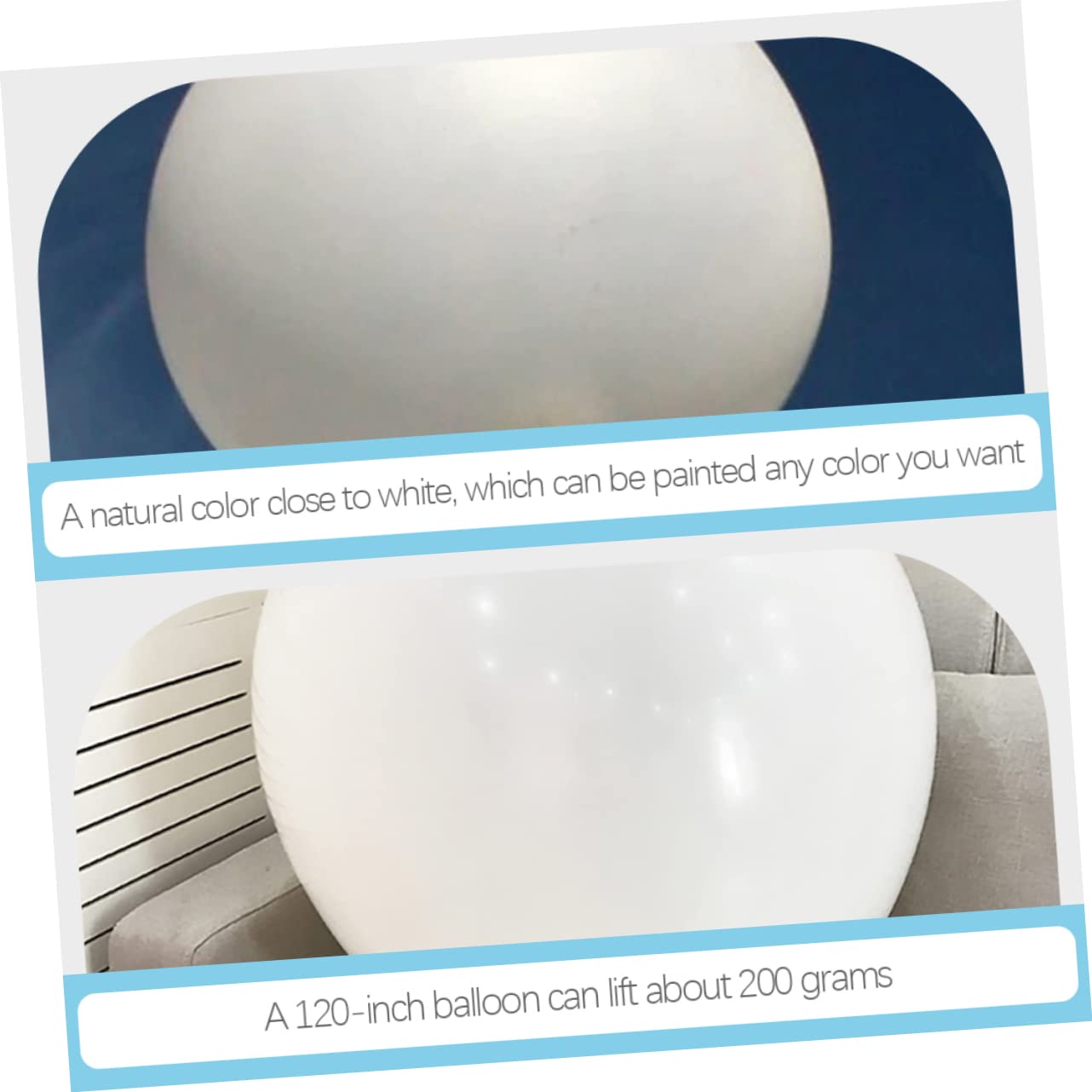 Großer Weißer Runder Latexballon, 120 Zoll, für Feiern | Riesen Latexballon, Fotorequisite, Partydeko, Geeignet für Fotoecke und Hochzeit